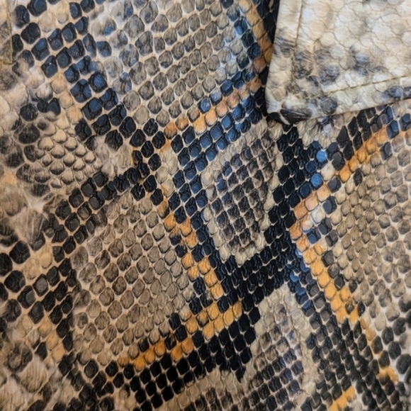 Tahari Snakeskin Leather Jacket - Black and Tan - Picture 5 of 5